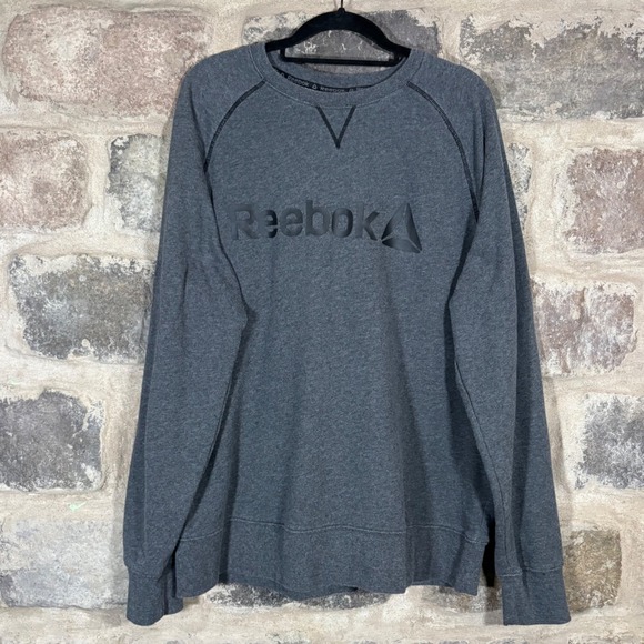 Reebok Other - Reebok Gray Logo Sweatshirt Crew Neck Long Sleeve Athleisure‎ Men's Size Large